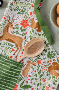 Christmas Forest Apron Ivory