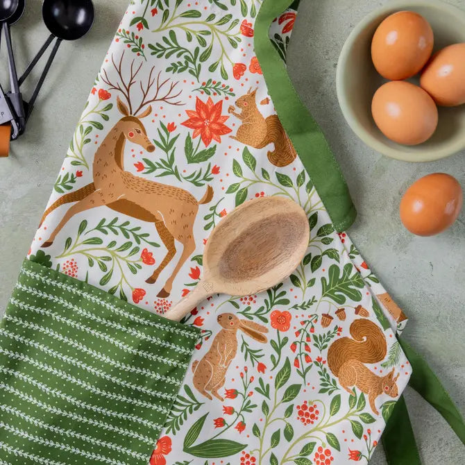 Christmas Forest Apron Ivory