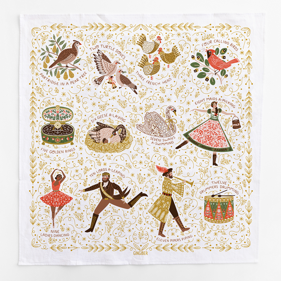 12 Days of Christmas Tea Towel