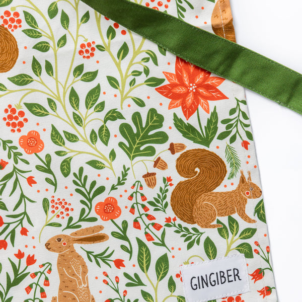 Christmas Forest Apron Ivory