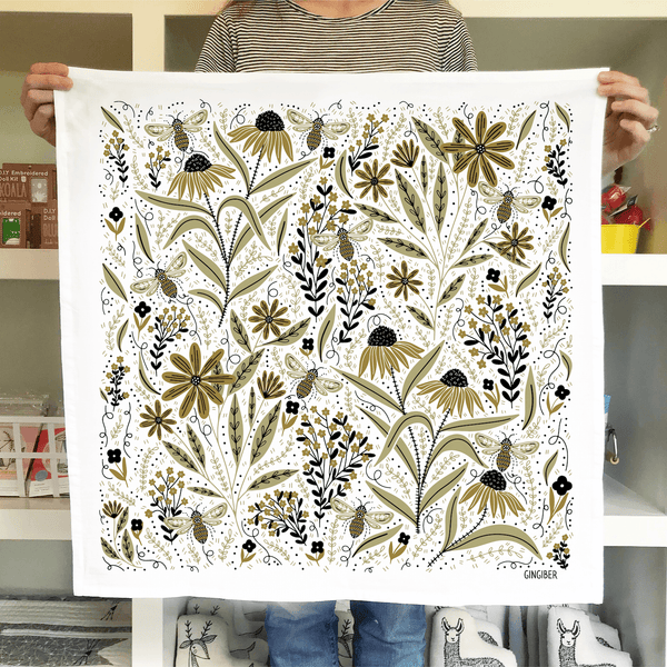 Bee Garden Tea Towel