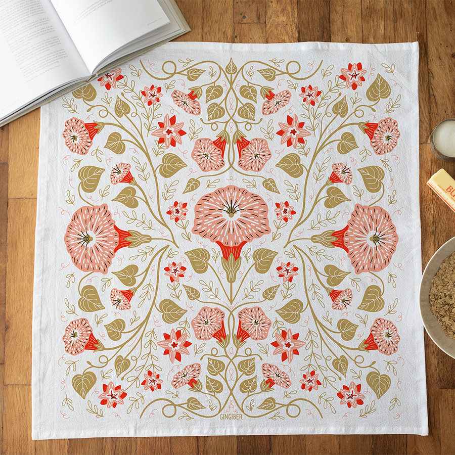 Blossom & Vine Tea Towel