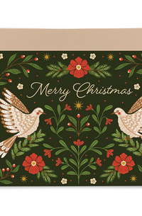 Doves Merry Christmas Card