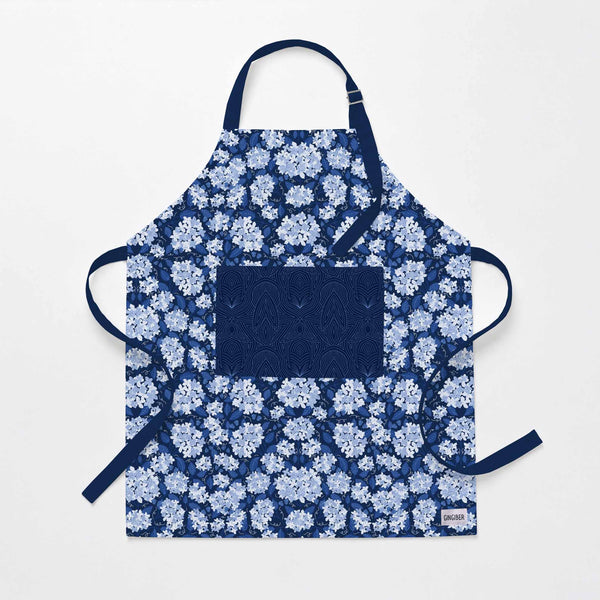 Dark Blue Hydrangea Apron