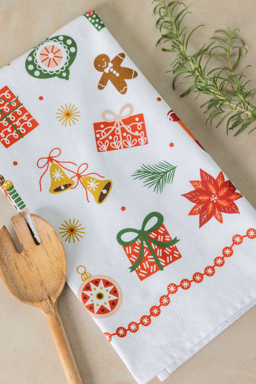 Festive Trinkets Tea Towel