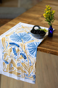 Blue Caterpillar Tea Towel