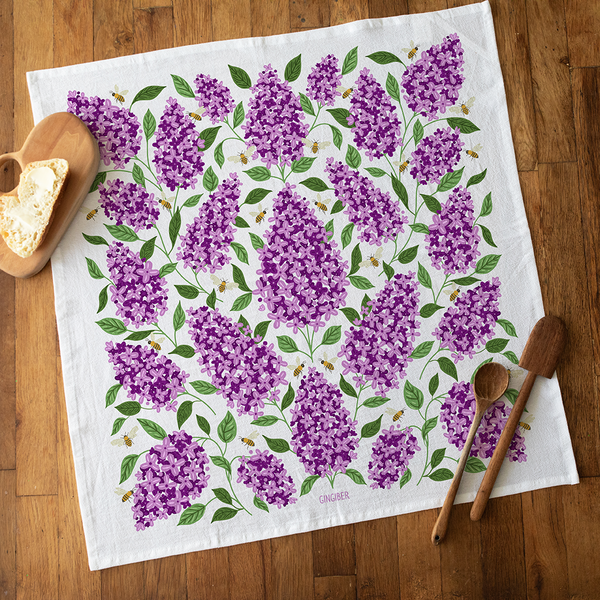 Purple Lilac Tea Towel