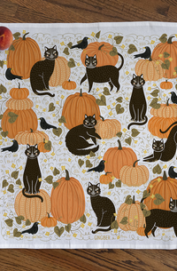 Limited Offer - Pumpkins & Cats Tea Towel