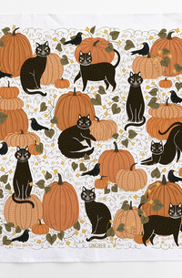 Limited Offer - Pumpkins & Cats Tea Towel