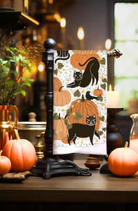 Limited Offer - Pumpkins & Cats Tea Towel