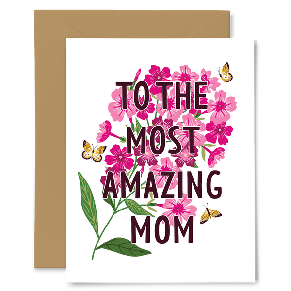 Pink Perennial Birthday Card
