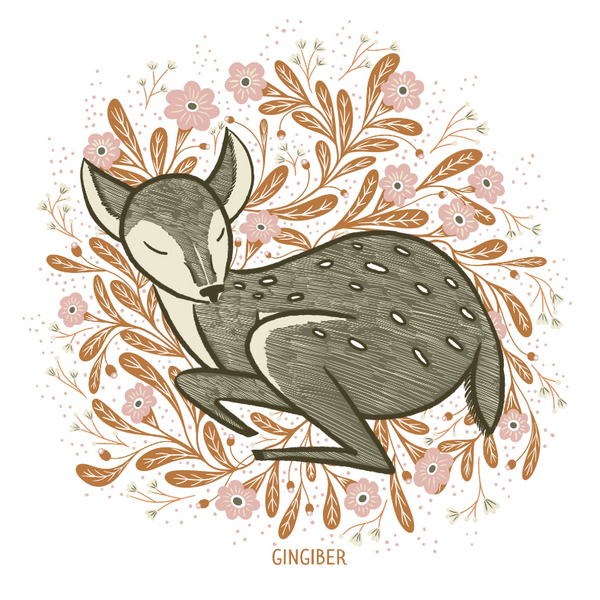 Deer in Flowers Sticker