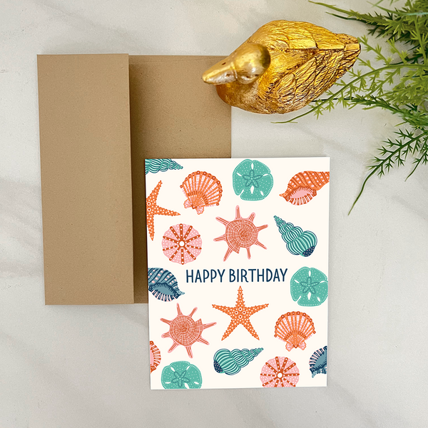 Seashells Happy Birthday Card