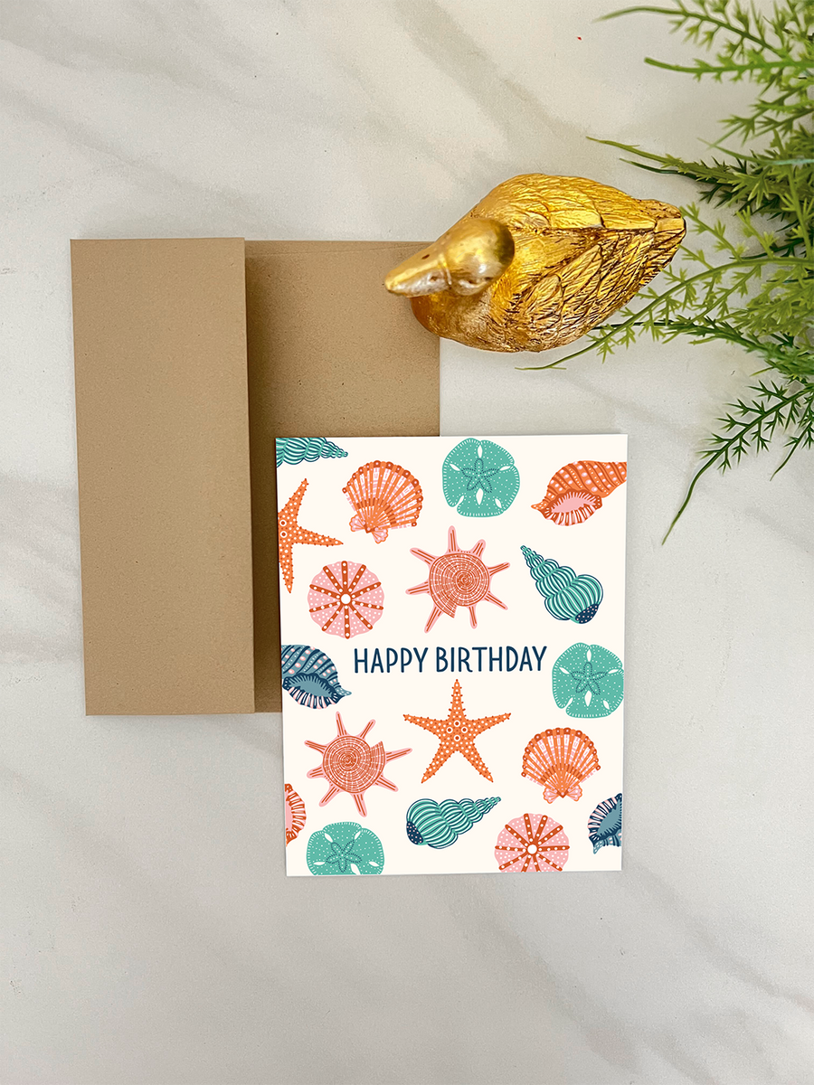 Seashells Happy Birthday Card