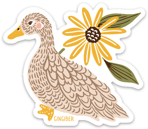 Spring Duck Sticker