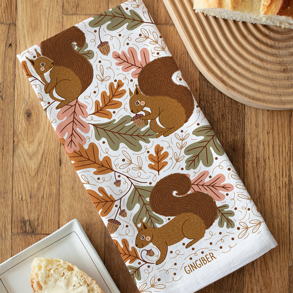 Squirrel Tea Towel