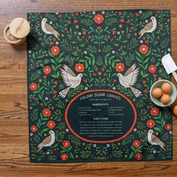 Sugar Cookies Recipe Tea Towel
