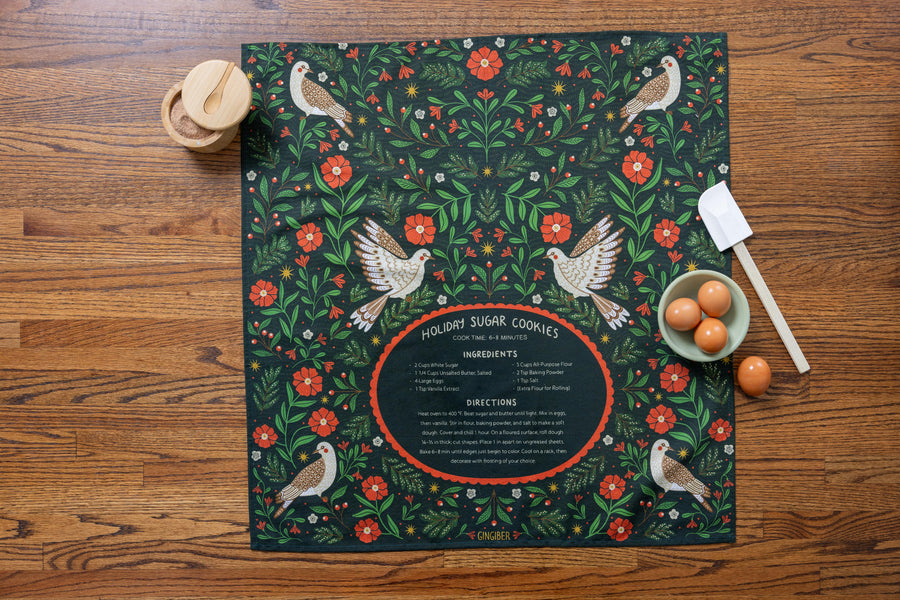 Sugar Cookies Recipe Tea Towel
