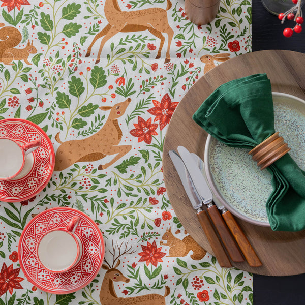 Christmas Forest Table Runner Ivory
