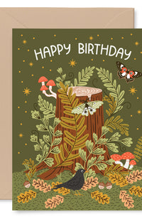 Tree Stump Birthday Card