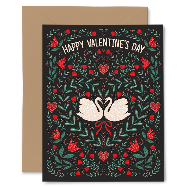 Valentine Swans Card