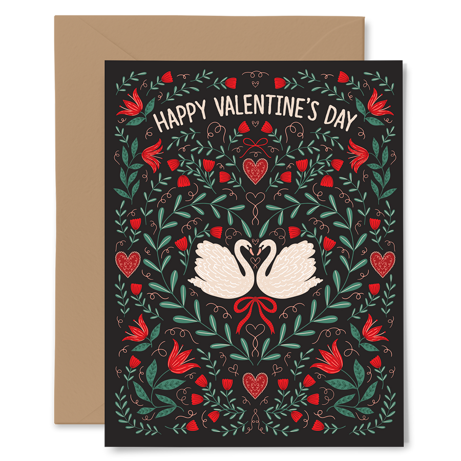 Valentine Swans Card