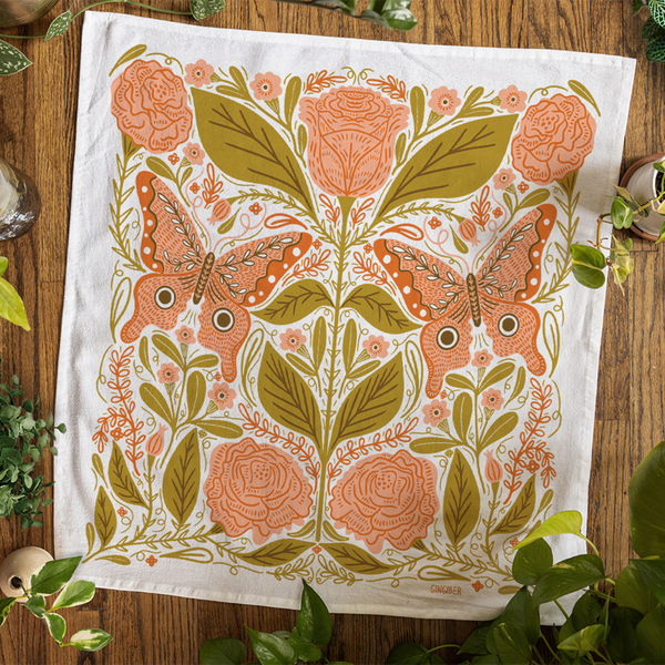 Vintage Butterfly Tea Towel