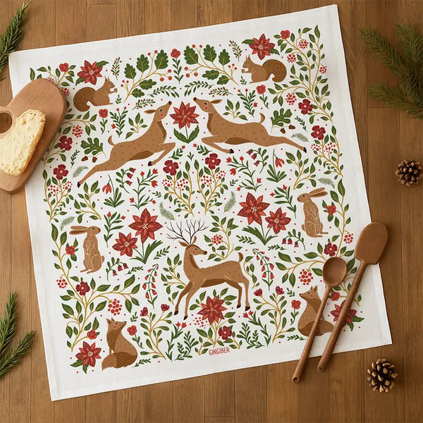 Christmas Forest Tea Towel