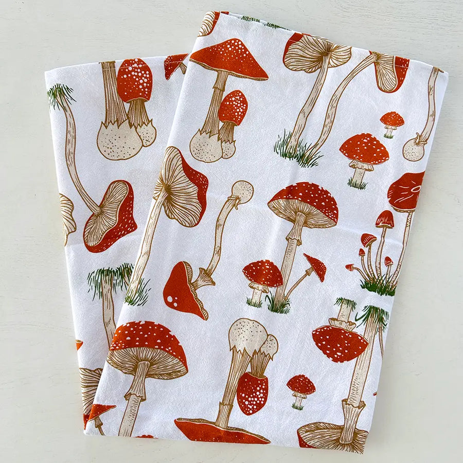 Enchanted Toadstools Tea Towel