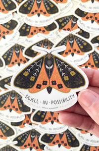 Dwell In Possibility Moth Sticker