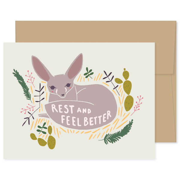 Feel Better Fennec Fox Card