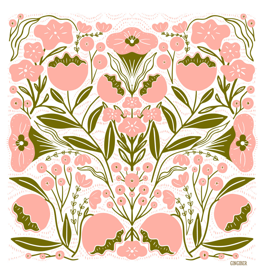 Flowers Tea Towel