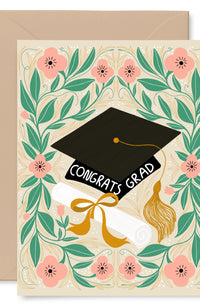 Grad Floral Card