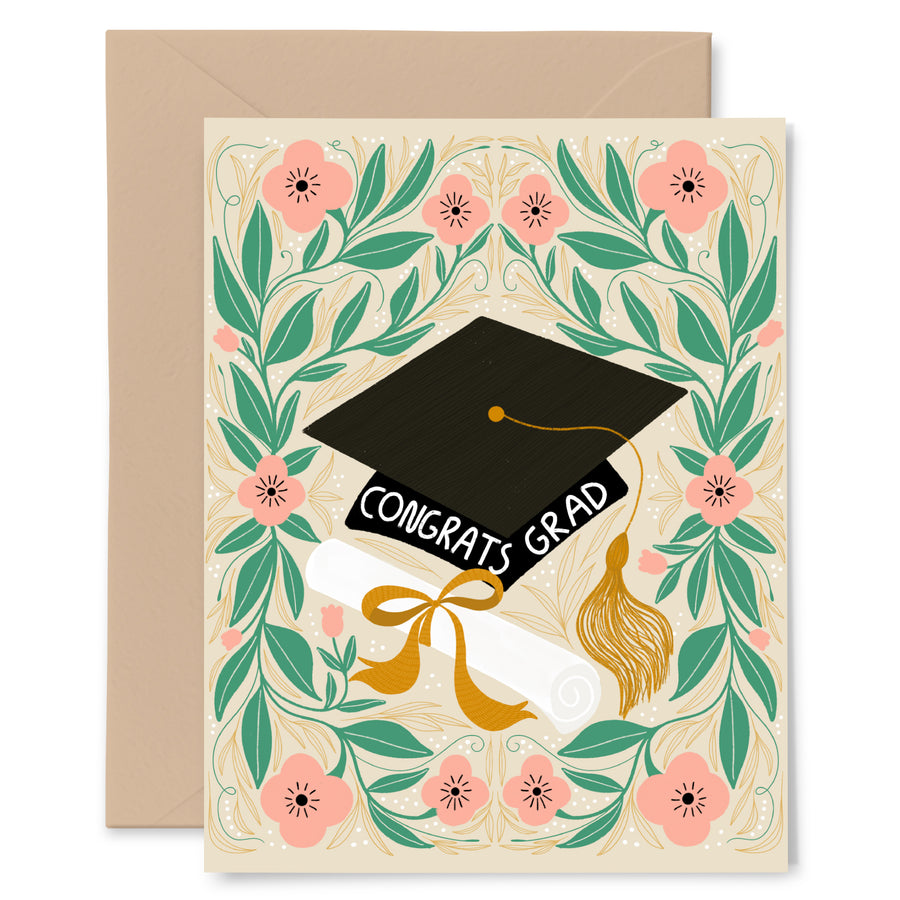 Grad Floral Card