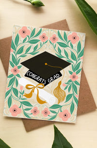 Grad Floral Card