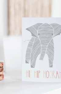 Hip Hip Hooray Baby Elephant Card