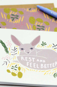 Feel Better Fennec Fox Card