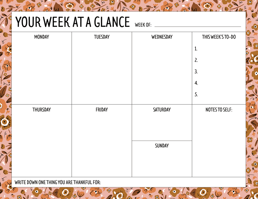 Calico Weekly Planner Notepad