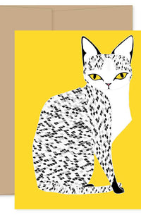 Yellow Mau Cat Card