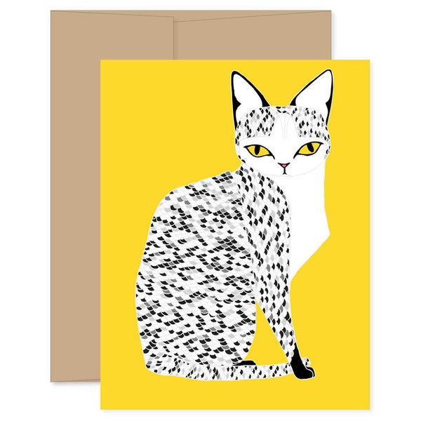 Yellow Mau Cat Card